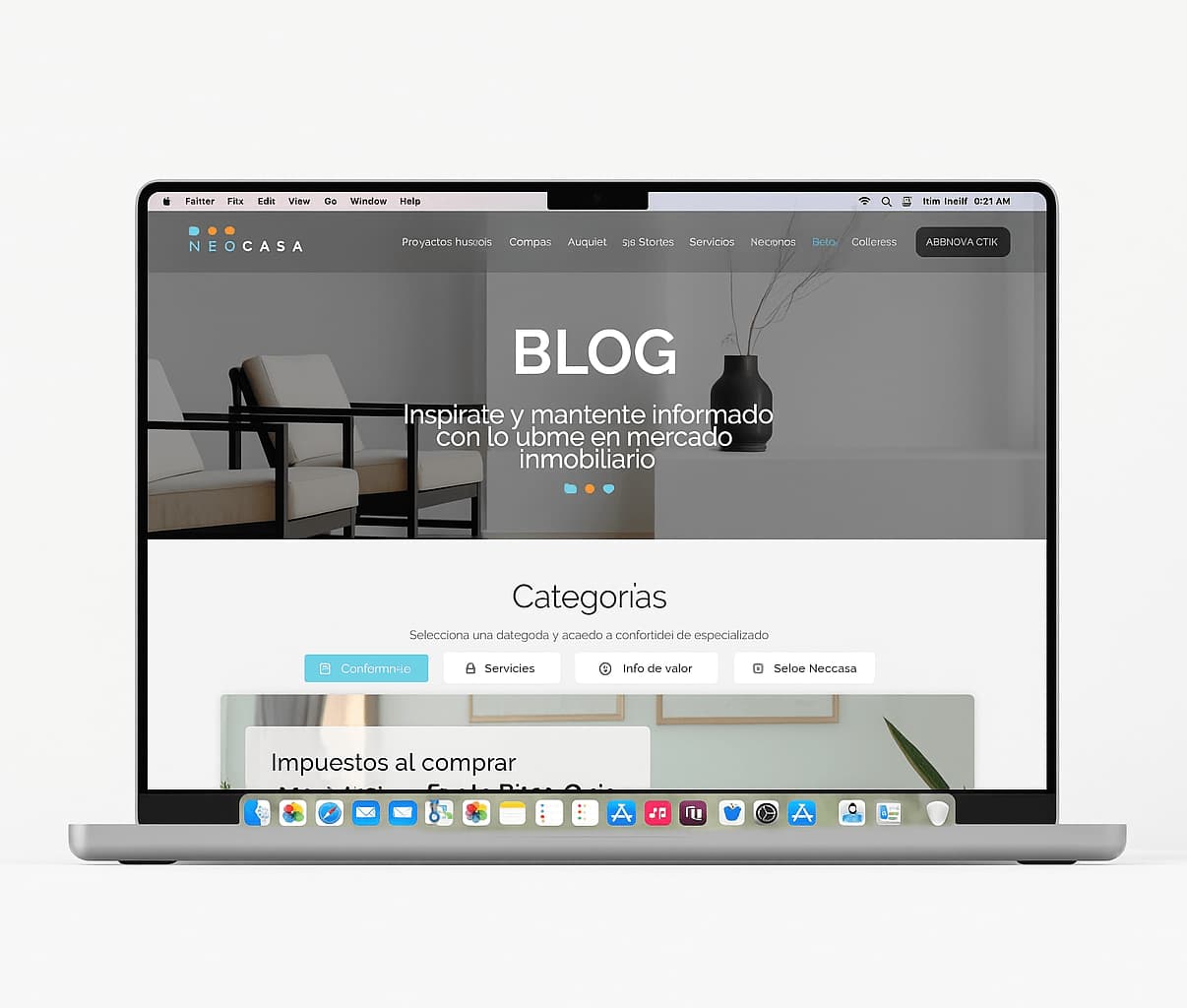 Neocasa real estate website shown on desktop and mobile