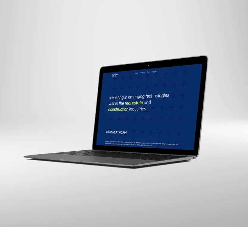RADV corporate website shown on desktop and mobile
